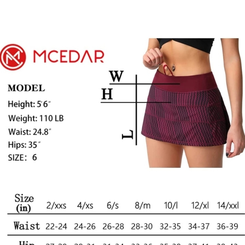 MCEDAR Athletic Tennis Golf Skorts Skirts for Women - Picture 5 of 5
